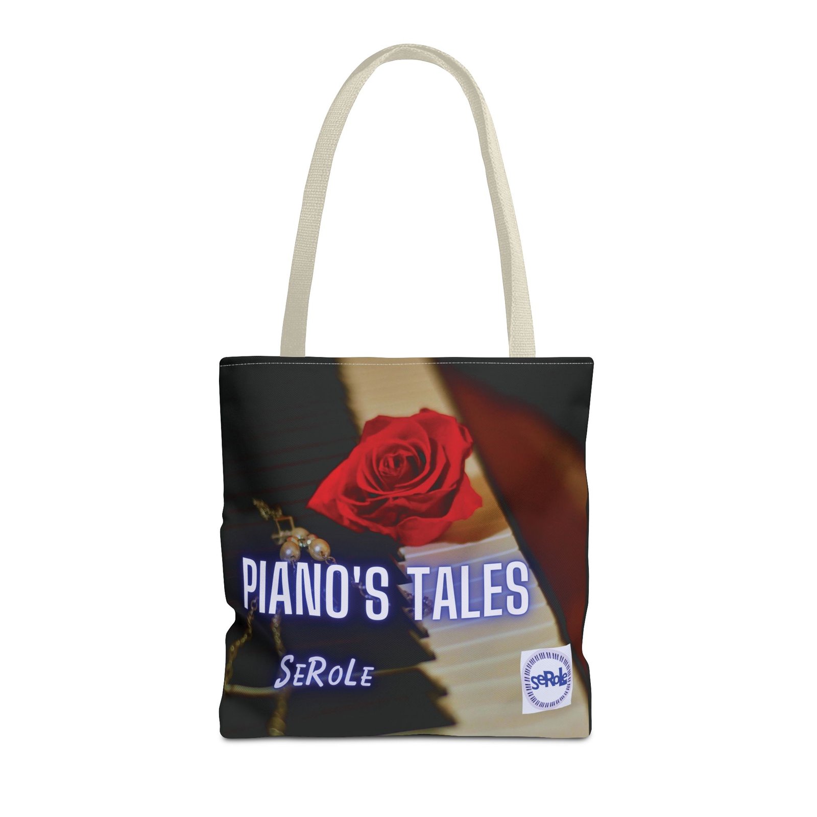 Piano's Tales Tote Bag - Elegant Music-Inspired Canvas Bag with Rose Design - Image 41