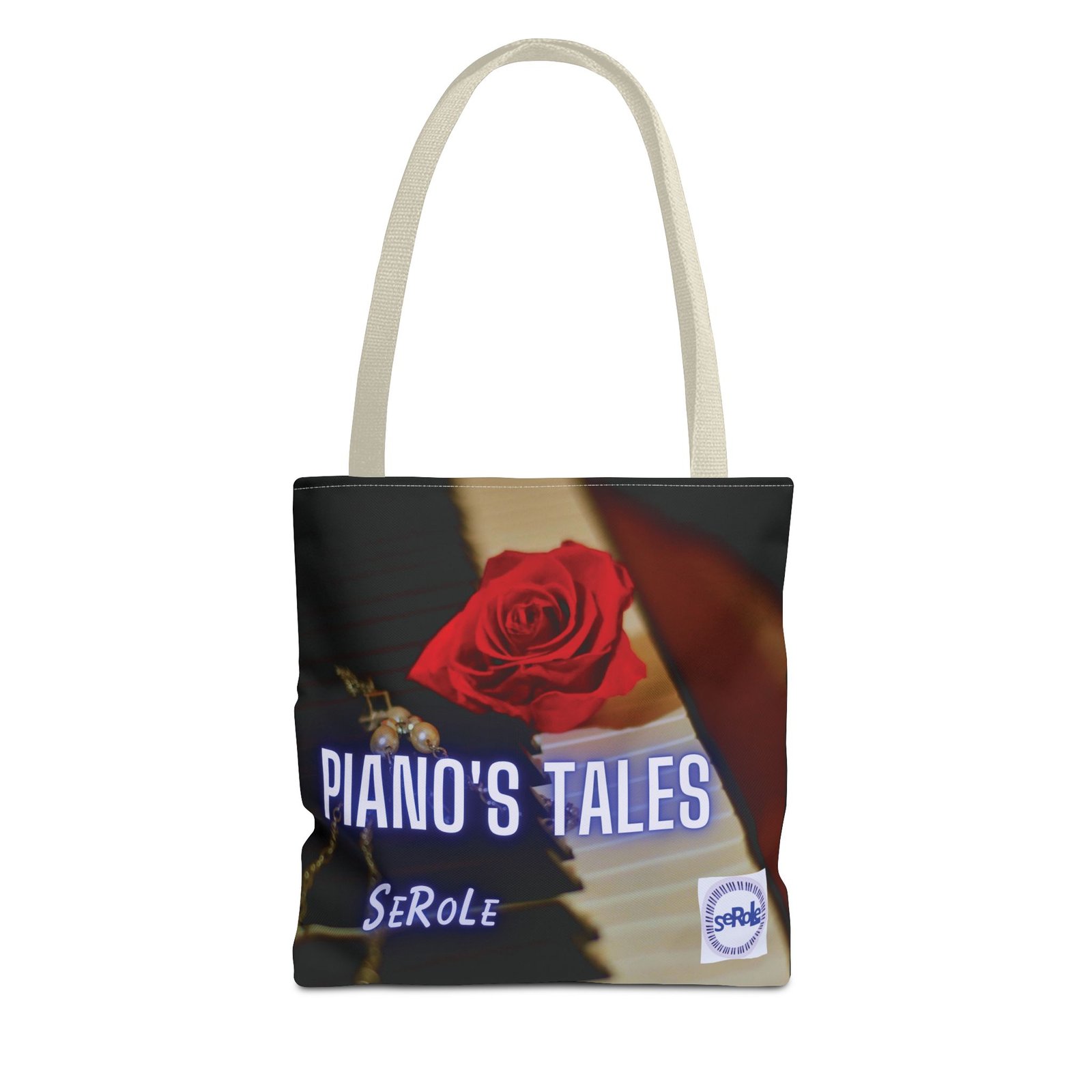 Piano's Tales Tote Bag - Elegant Music-Inspired Canvas Bag with Rose Design - Image 37