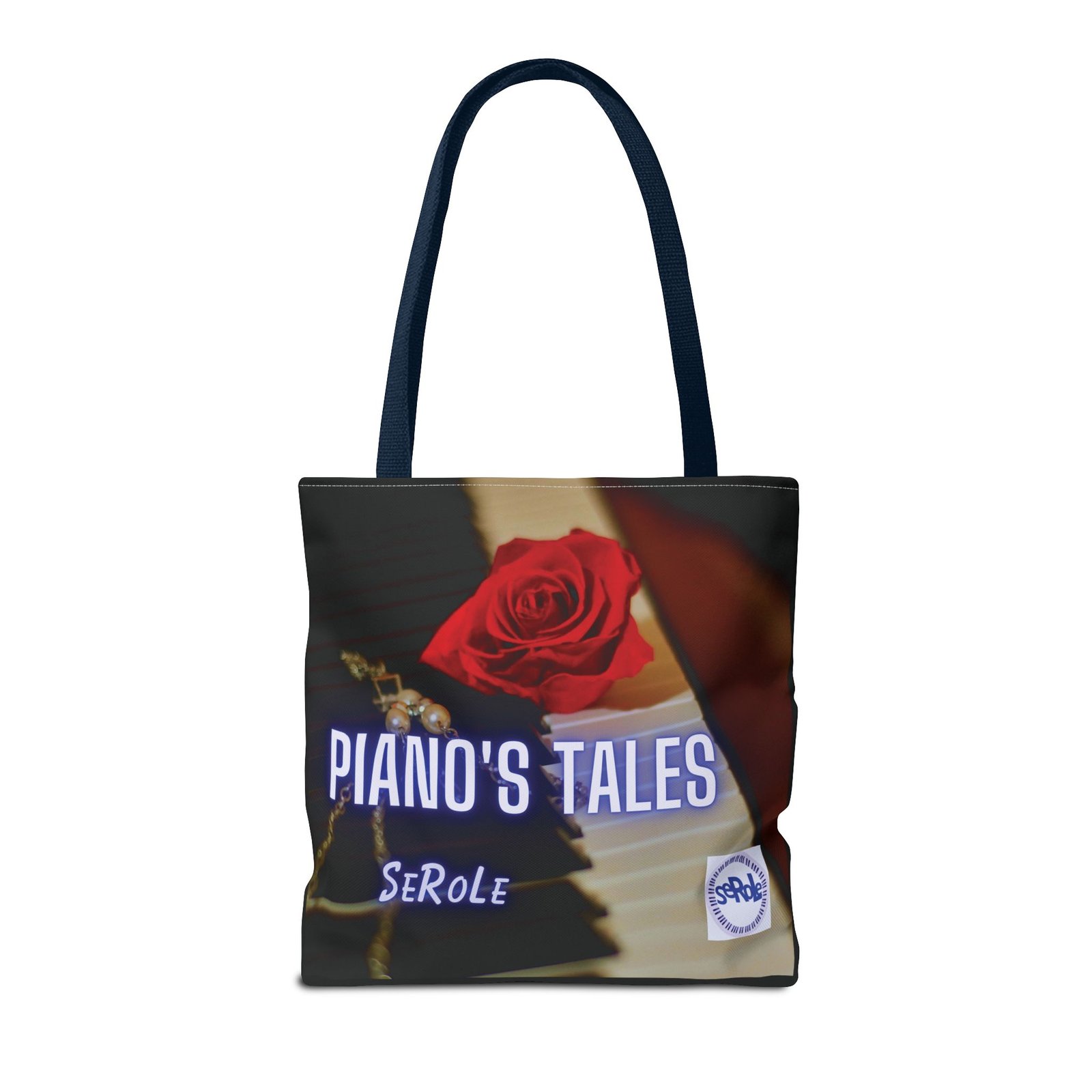 Piano's Tales Tote Bag - Elegant Music-Inspired Canvas Bag with Rose Design - Image 54