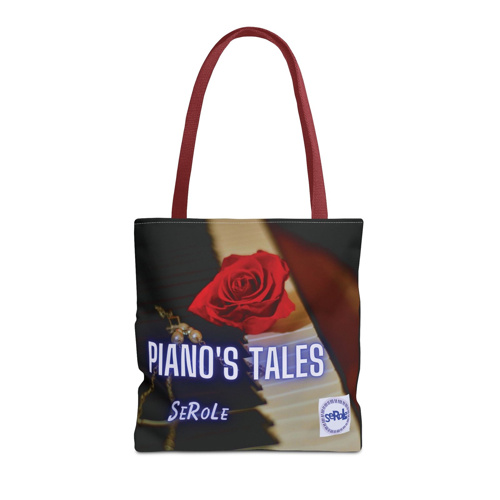 Piano's Tales Tote Bag - Elegant Music-Inspired Canvas Bag with Rose Design - Image 17