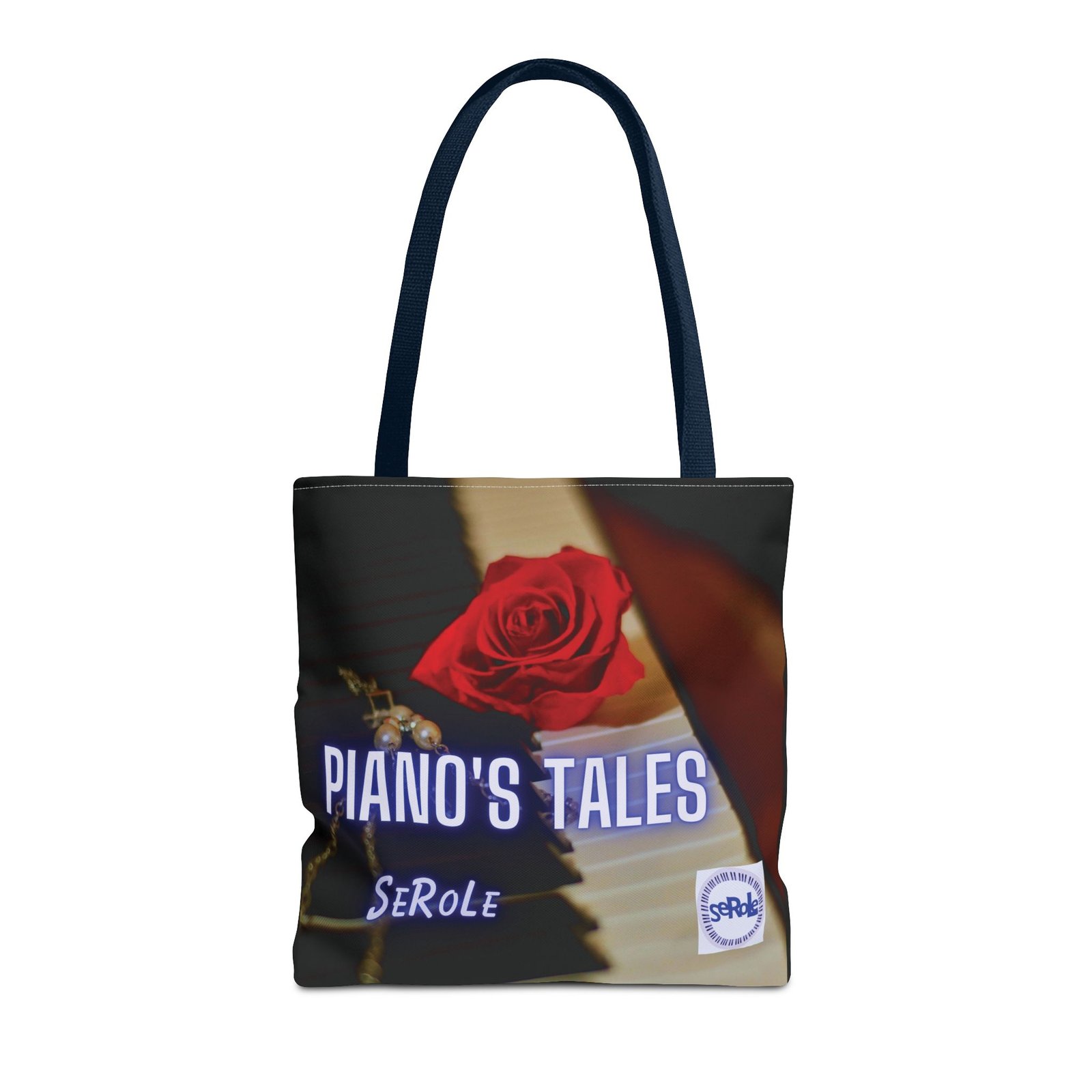 Piano's Tales Tote Bag - Elegant Music-Inspired Canvas Bag with Rose Design - Image 53