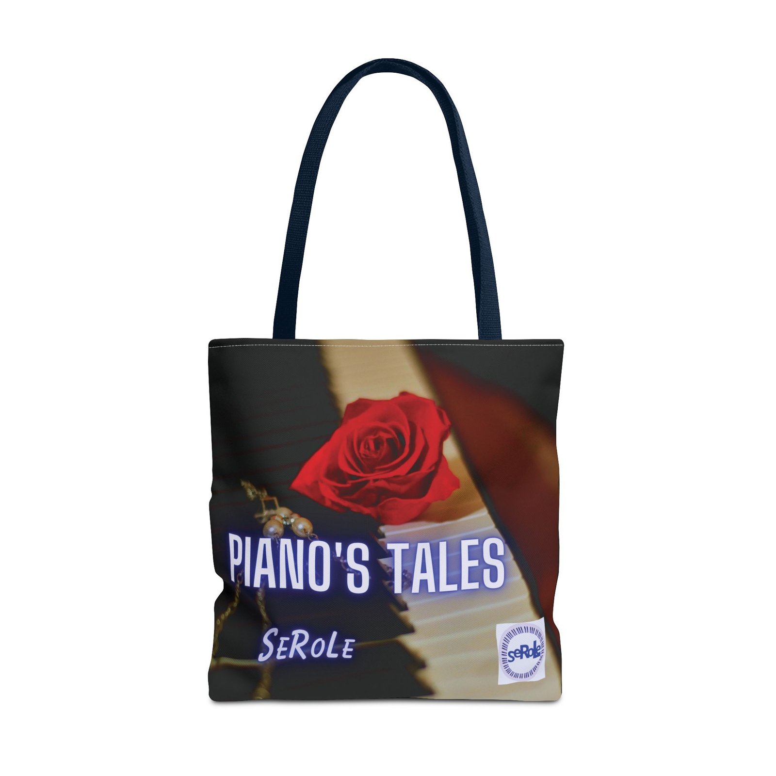 Piano's Tales Tote Bag - Elegant Music-Inspired Canvas Bag with Rose Design - Image 57