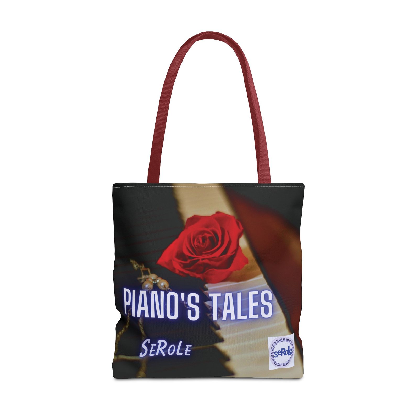 Piano's Tales Tote Bag - Elegant Music-Inspired Canvas Bag with Rose Design - Image 21