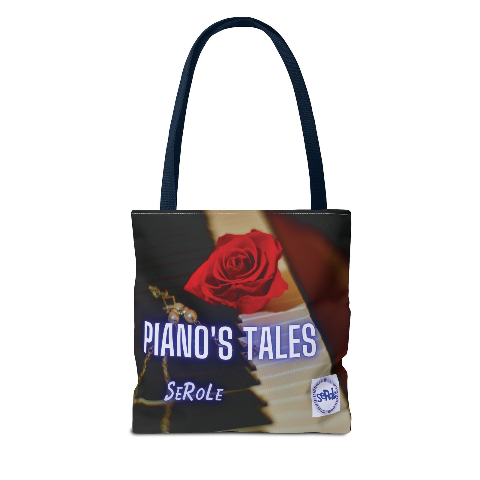 Piano's Tales Tote Bag - Elegant Music-Inspired Canvas Bag with Rose Design - Image 50