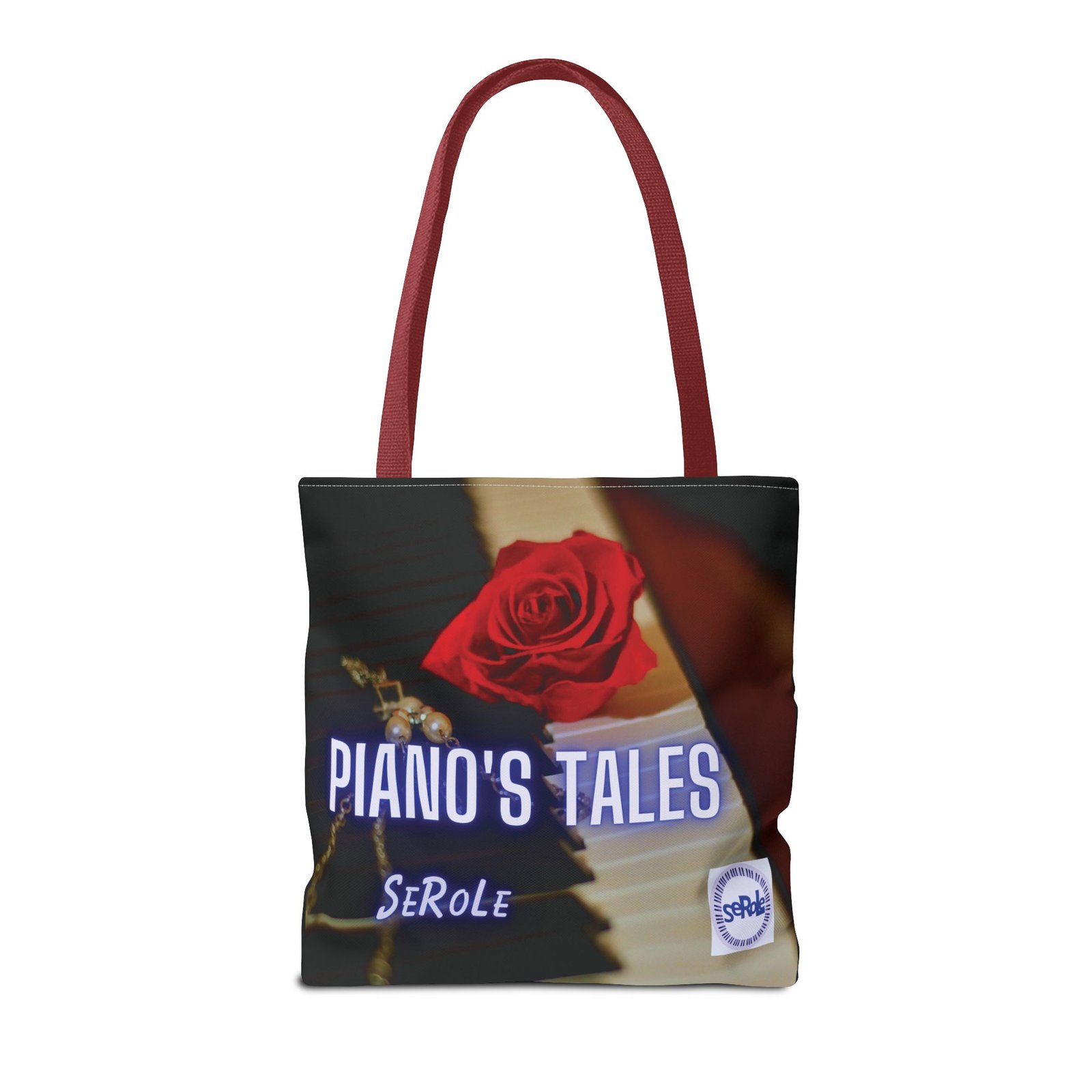 Piano's Tales Tote Bag - Elegant Music-Inspired Canvas Bag with Rose Design - Image 18