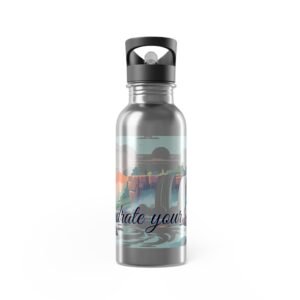 Hydration Adventure Water Bottle - 20oz Stainless Steel with Straw